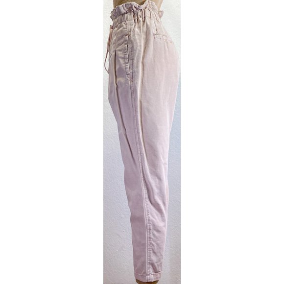 *NEW* Free People Blush High Rise Pleated Paperbag Tapered Leg Multipocket Pants - Picture 7 of 12